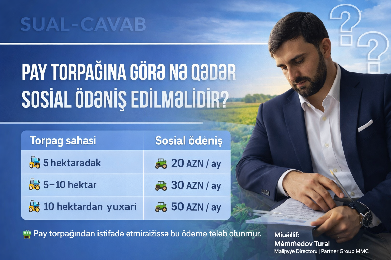 Pay torpağına görə nə qədər sosial ödəniş edilməlidir?
