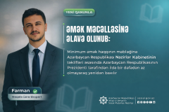 Minimum əməkhaqqına ildə azı 1 dəfə yenidən baxılacaq